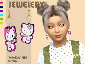Sims 4 — "Hello Kitty" KIDS edition earrings by FlyStone — "Hello Kitty" earrings. For KIDS =) 6