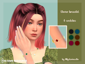 Sims 4 — Clover bracelet by MysteriousOo — Clover bracelet in 6 colors 6 Swatches; Base Game compatible; HQ compatible;