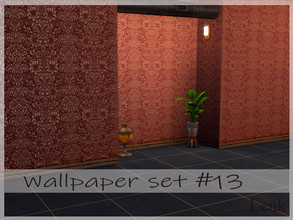 Sims 4 — Vintage glossy wallpaper by LenkAlex — Wall set 13 All maps 6 colors