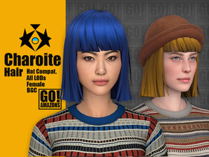 Sims 4 — Charoite Hair by GoAmazons — >Base game compatible female hairstyle >Hat compatible >From Teen to Elder