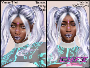 Sims 4 — CyFi - Vaessa T'oni by YNRTG-S — Vaessa is fascinated with computers and futurustic techologies. Despite lacking