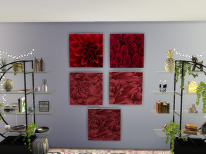 Sims 4 — Red Flowers by Morrii — Red Flower Canvas