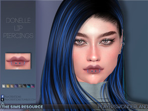 Sims 4 — Donelle Lip Piercings by PlayersWonderland — A small set of 2 different lip piercings. They're coming in 8