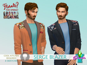 Sims 4 — FFSG Serge Blazer  by SimmieV — Get out of the kitchen and into the streets with this cool blazer. Featuring 8