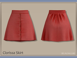Sims 4 — [Patreon] Belaloallure_Clorissa skirt  by belal19972 — Simple button up mini skirt , enjoy :) 