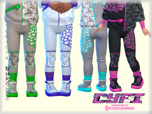 Sims 4 — CyFi Pants Cyberpunk by bukovka — Pants for babies of both sexes, boys and girls. Installed independently.