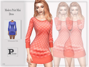 Sims 4 — Modern Print Mini by pizazz — Modern Print Mini Dress for your sims 4 games. The dress is stylish and modern