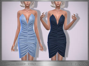 Sims 4 — Diamond Dress III by Pipco — A classy dress in 18 colors. Base Game Compatible New Mesh All Lods HQ Compatible