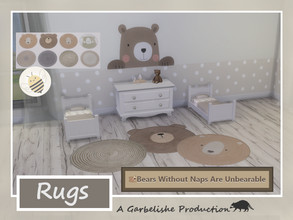 Sims 4 — Bears Without Naps Are Unbearable Rugs by Garbelishe — Rugs featuring bears and other patterns