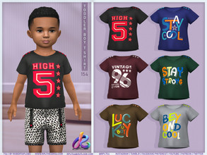 Sims 4 — Toddler Boy T-shirt RPL154 by RobertaPLobo — :: Toddler T-shirt RPL154 for boys - TS4 :: 6 swatches :: Custom