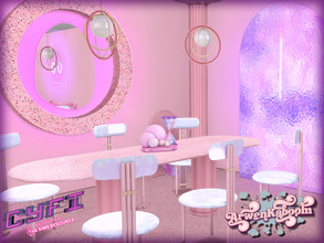 Sims 4 — Pink Mirror III by ArwenKaboom — A concept of aesthetic, partially dystopian future inspired by a tv show and a