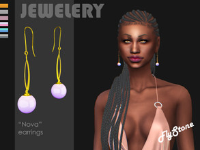 Sims 4 — "Nova" earrings by FlyStone — "Nova" earrings with gold, silver and gradient pearls 6 color