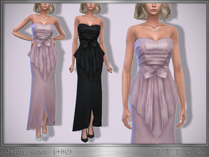 Sims 4 — Jenny Gown. by Pipco — An elegant gown in 20 colors. Base Game Compatible New Mesh All Lods HQ Compatible