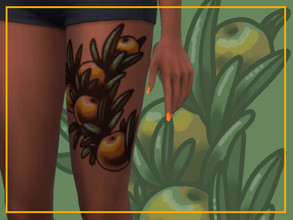 Sims 4 — Oranges thigh tattoo by thecellabration — traditional inspired orange tree tattoo