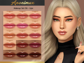 Sims 4 — Makeup Set N06 - Lips by Anonimux_Simmer — - 15 Swatches - Compatible with the color slider - BGC - HQ - Thanks