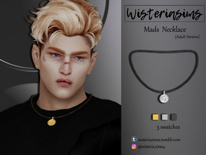 Sims 4 — Mads Necklace (Adult Version) by WisteriaSims — **FOR MEN **NEW MESH - Necklace Category - 3 swatches - Base