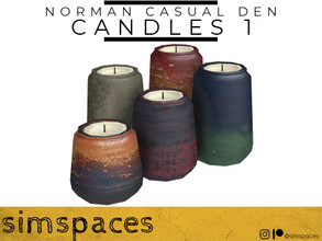 Sims 4 — Norman Casual Den - candles 1 by simspaces — Part of the Norman Casual Den set: Hand-thrown pottery vases hold