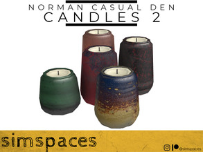 Sims 4 — Norman Casual Den - candles 2 by simspaces — Part of the Norman Casual Den set: Hand-thrown pottery vases hold