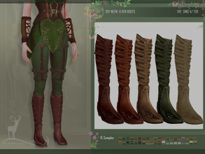 Sims 4 — NEEM  ELVEN BOOTS by DanSimsFantasy — Long-necked boots for the Neem elven outfit. These boots are designed for