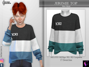 Sims 4 — Jeremie Top by KaTPurpura — Cotton sweater for children with fragmented color in three stripes