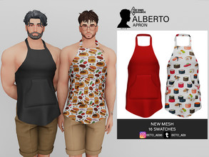 Sims 4 — Alberto (Apron) by Beto_ae0 — kitchen apron for men hope you like it - 16 colors - Adult-Elder-Teen-Young Adult