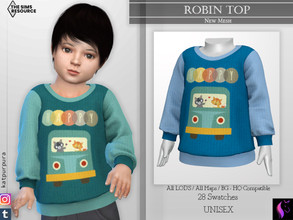 Sims 4 — Robin Top  by KaTPurpura — Two-tone wool sweater for infant girls and boys