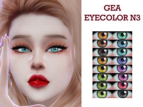 Sims 4 — Gea Eyecolor N3 by Gea_Store — 18 Colors swatch BGC HQ Face paint category For all ages Dont reclaim this as