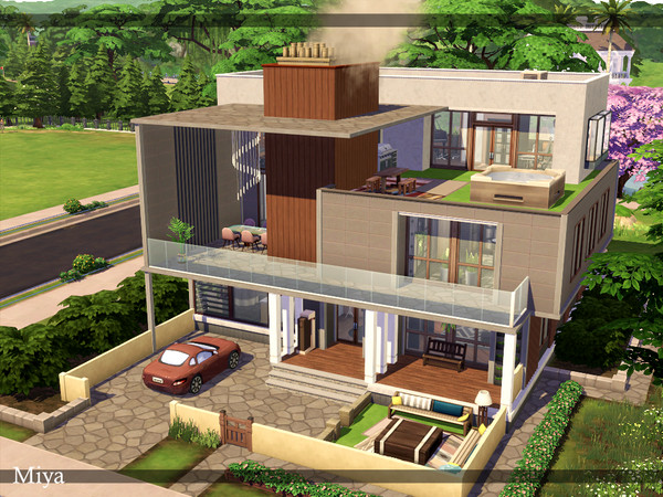Sims 4 — Miya | noCC by simZmora — Enjoy this elegant house. :D Lot:30x30 Lot type: Residential Includes: - 3 bathrooms -