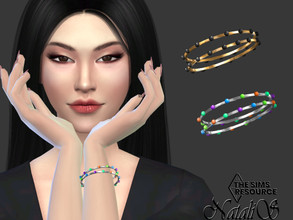 Sims 4 — Enamel dot bracelets by Natalis — Enamel dot bracelets for the left hand. 8 color options. Female teen-elder. HQ