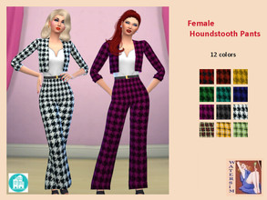 Sims 4 — ws Female Pants Houndstooth - RC by watersim44 — ws Female Pant Houndstooth - recolor With a nice pattern. ~ in