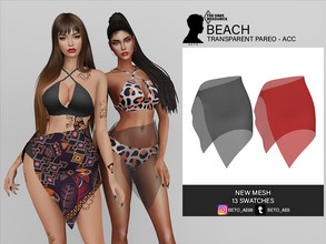 Sims 4 — Beach (Transparent Pareo - ACC) by Beto_ae0 — Accessory for swimsuits, hope you like it - 13 Color - It is