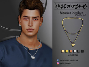 Sims 4 — Sebastian Necklace (Adult version) by WisteriaSims — **FOR MEN **NEW MESH - 6 swatches - Base Game Compatible -