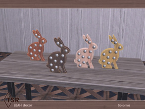 Sims 4 — Leah Decor. Bunny by soloriya — Wooden bunny. Part of Leah Decor set. 4 color variations. Category: Decorative -