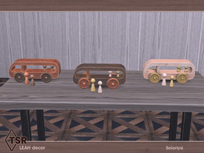 Sims 4 — Leah Decor. Bus by soloriya — Wooden bus. Part of Leah Decor set. 3 color variations. Category: Decorative -