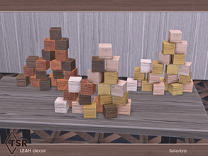 Sims 4 — Leah Decor. Cubes by soloriya — Wooden cubes. Part of Leah Decor set. 3 color variations. Category: Decorative -