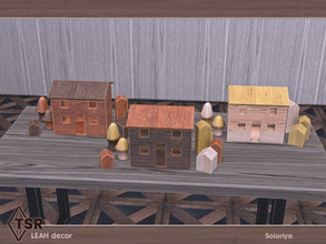 Sims 4 — Leah Decor. Houses by soloriya — Wooden houses. Part of Leah Decor set. 3 color variations. Category: Decorative