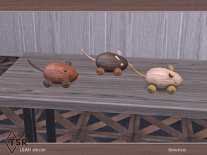 Sims 4 — Leah Decor. Mouse by soloriya — Wooden mouse. Part of Leah Decor set. 3 color variations. Category: Decorative -