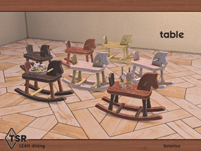 Sims 4 — Leah Dining. Horse Table by soloriya — Wooden horse table. Part of Leah Dining set. 7 color variations.