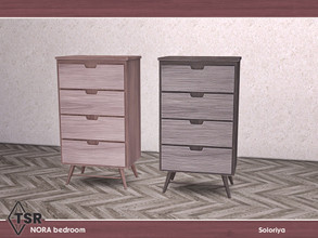 Sims 4 — Nora Bedroom. Dresser, v1 by soloriya — Tall dresser. Part of Nora Bedroom set. 2 color variations. Category: