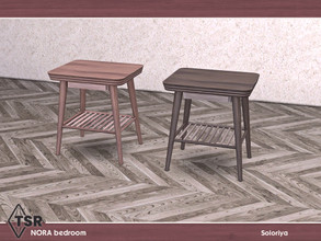 Sims 4 — Nora Bedroom. End Table by soloriya — Wooden end table. Part of Nora Bedroom set. 2 color variations. Category: