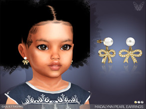 Sims 4 — Madalynn Pearl Bow Earrings For Toddlers by feyona — Madalynn Pearl Bow Earrings For Toddlers come in 3 colors