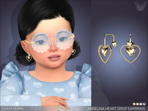 Sims 4 — Angelina Heart Drop Earrings For Toddlers by feyona — Angelina Heart Drop Earrings For Toddlers come in 4 colors