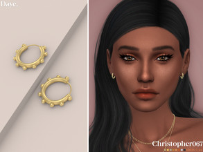 Sims 4 — Daye Earrings by christopher0672 — This is a cute pair of small huggie hoop earrings with ball charms all over.