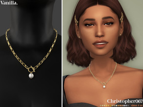 Sims 4 — Vanilla Necklace by christopher0672 — This is a simple long paperclip chain necklace with a toggle clasp closure