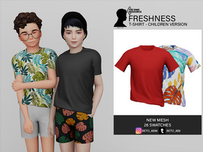 Sims 4 — Freshness (Top - Children Version) by Beto_ae0 — Beach shirt for boys, I hope you like them - 26 colors -