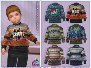 Sims 4 — Toddler Boy Sweater 156 by RobertaPLobo — :: Toddler Sweater 156 for boys - TS4 :: 6 swatches :: Custom