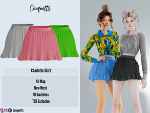 Sims 4 — Charlotte Skirt by couquett — Cute skirt for your sims 10 swatches Custom thumbnail Base game compatible this