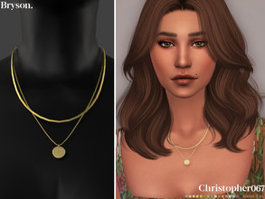 Sims 4 — Bryson Necklace by christopher0672 — This is a fun set of necklaces, one medium snake chain with a long chain