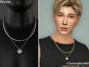 Sims 4 — Bryson Necklace Male by christopher0672 — This is a fun set of necklaces, one medium snake chain with a long