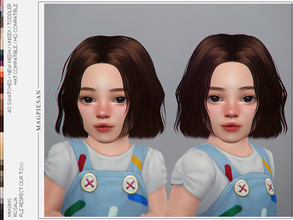 Sims 4 — Rosalia Hair for Toddler by magpiesan — Wavy hair in 40 colors for toddler. HQ compatible and hat chops